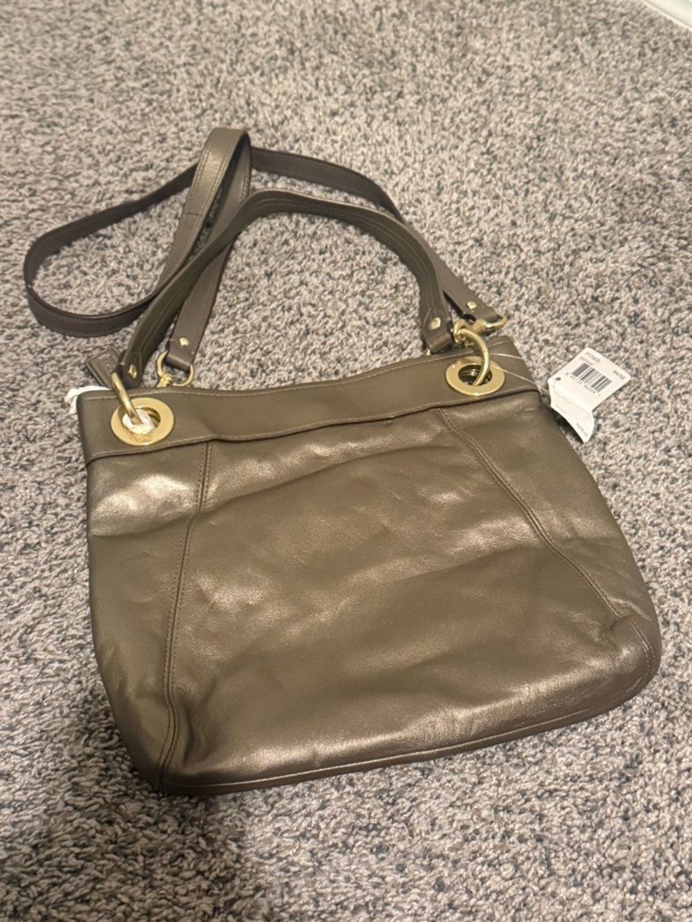 NWT Coach Ashley Leather Hippie Crossbody Bag Metallic Vintage - Picture 5 of 7